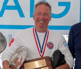 Peter Eagar with The Clagett Regatta trophy