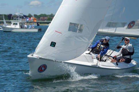 The Y-Knot Sonar team competes at The Clagett Regatta, Dave Whalen and Spencer Raggio pictured