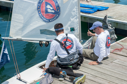 The Y-Knot Sonar team competes at The Clagett Regatta